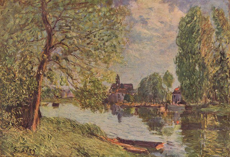 Alfred Sisley Flublandschaft bei Moret-sur-Loing Sweden oil painting art